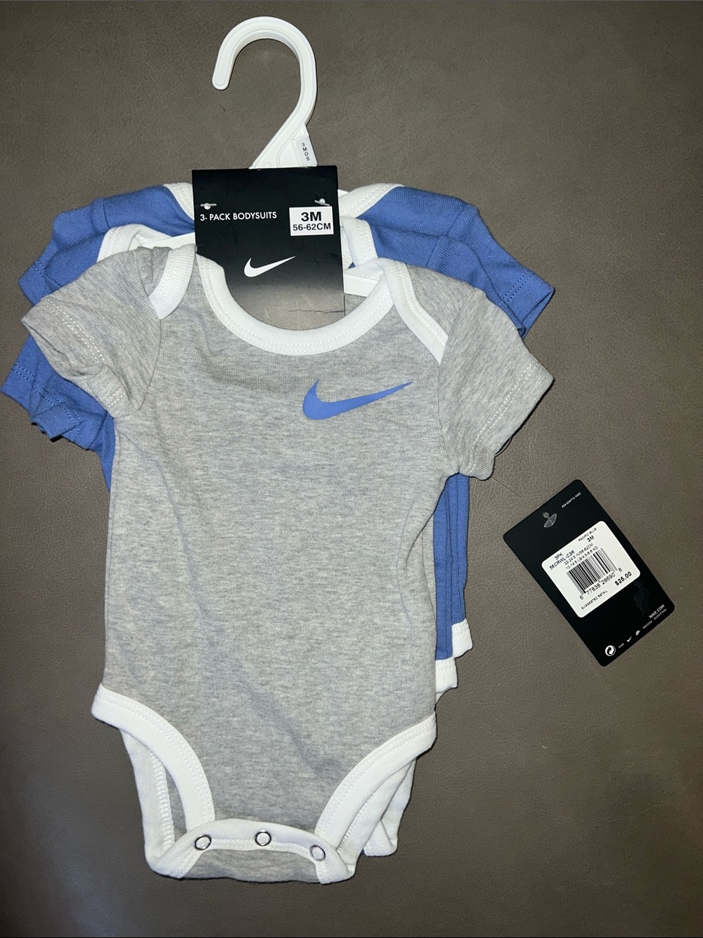 Nike Baby One-Piece Bodysuits Set - Gray & Blue